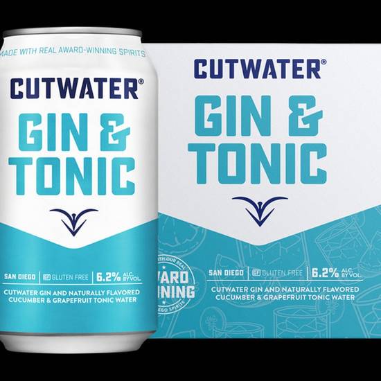 Order Cutwater Gin&Tonic | 6% abv food online from Pink Dot Logan Heights store, San Diego on bringmethat.com