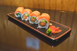 Order Salmon Lover Roll food online from Sushi Sakura store, Pikesville on bringmethat.com