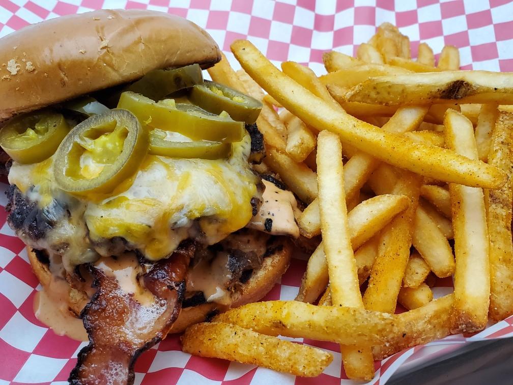 Order Smokehouse burger food online from Mt Pockets Bar And Grill store, Appleton on bringmethat.com