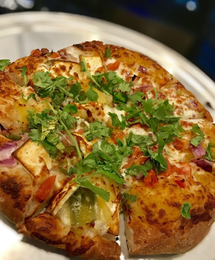 Order Pav Bhaji Pizza food online from Pastries N Chaat store, San Antonio on bringmethat.com