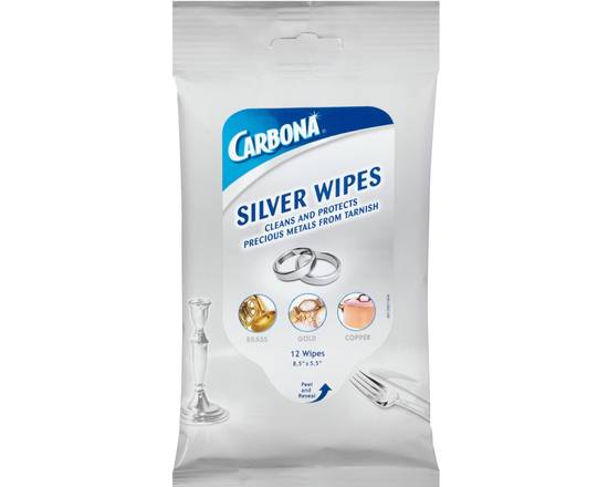 Order Carbona Silver Wipes (12 wipes) food online from Ctown Supermarkets store, Uniondale on bringmethat.com