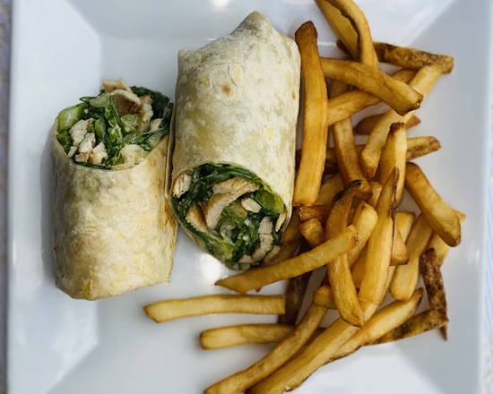 Order GRILLED CHICKEN CAESAR WRAP food online from Santinis Deli & Grill store, Bridgeport on bringmethat.com