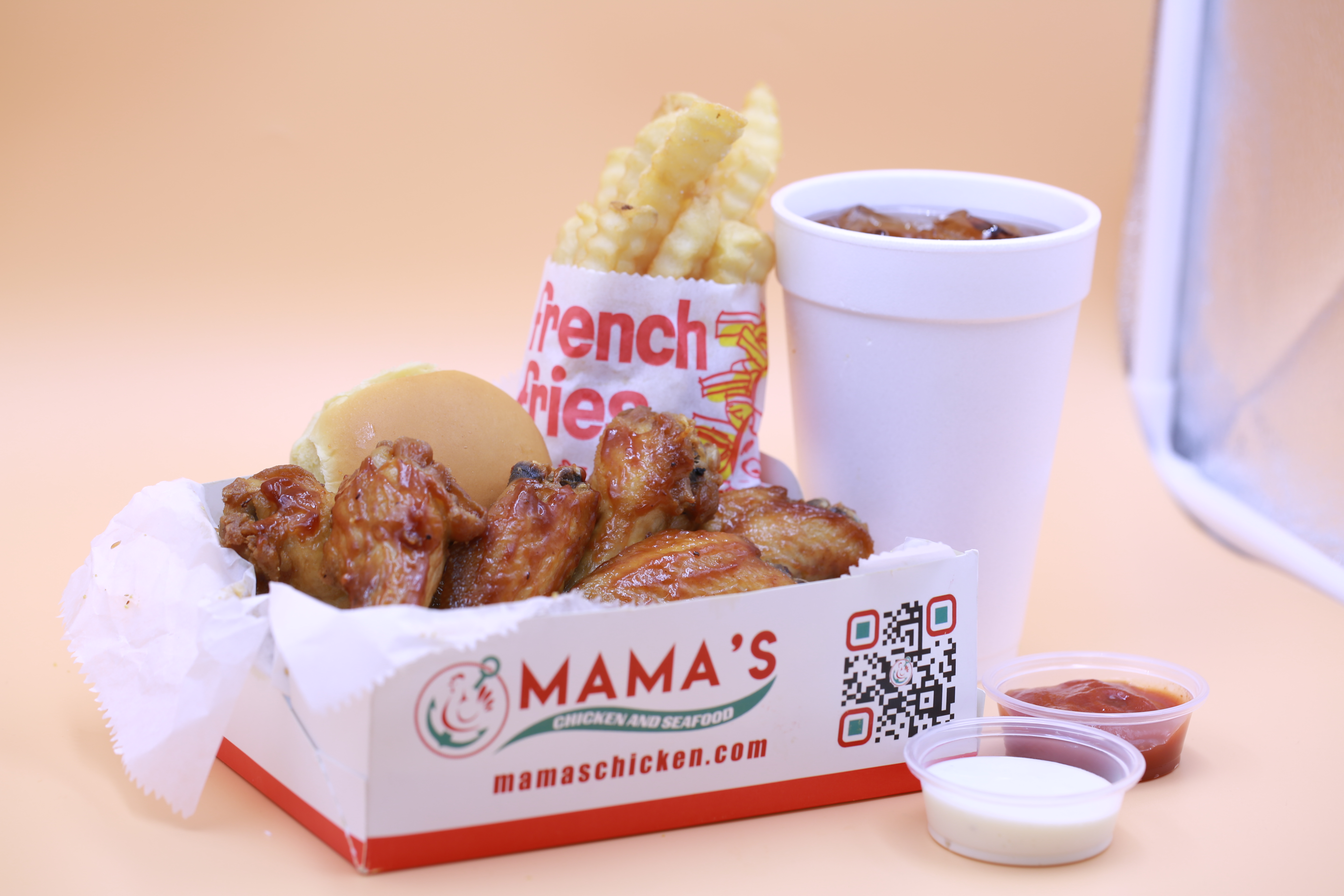 Order 6. Six Piece Hot Wing Combo food online from Mama Chicken & Seafood store, Tucker on bringmethat.com