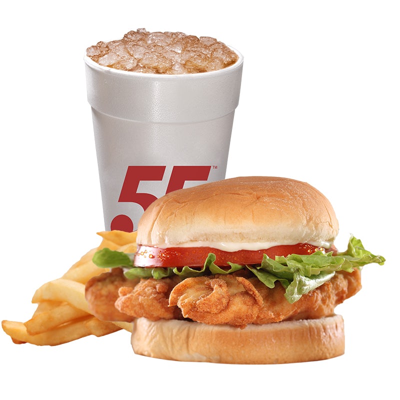 Order Hand-Breaded Signature Chicken Sandwich Meal food online from Hwy 55 Burgers Shakes & Fries store, Richlands on bringmethat.com