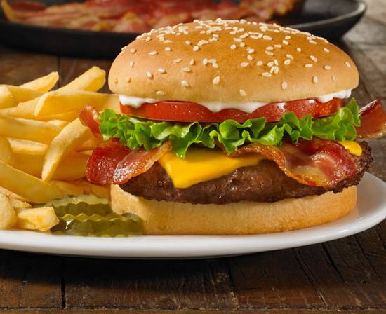 Order Applewood Smoked Bacon HuddleBurger® food online from Huddle House store, Springfield on bringmethat.com