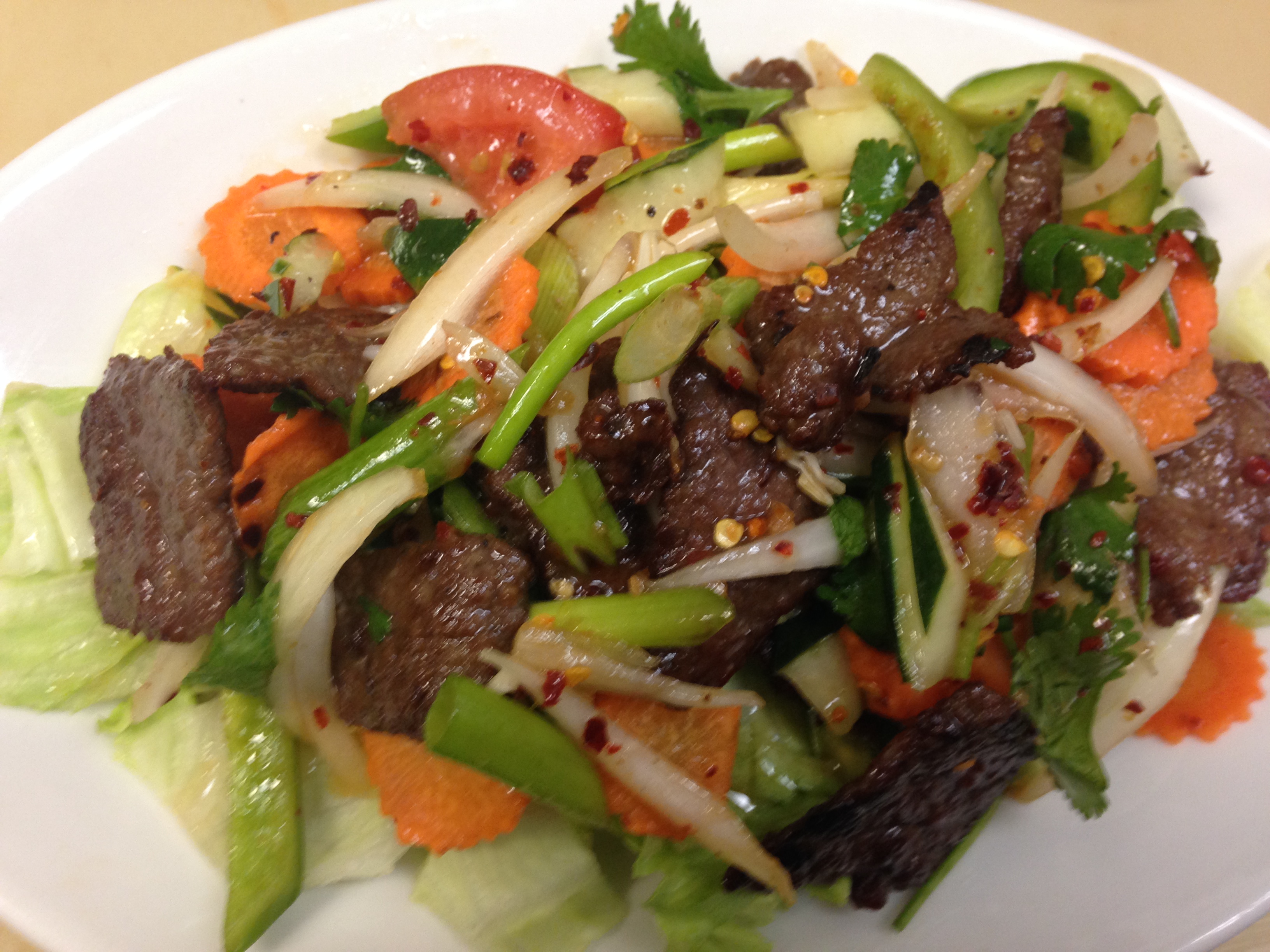 Order 4. Beef Salad food online from Jewel of Siam Restaurant store, Orland Park on bringmethat.com