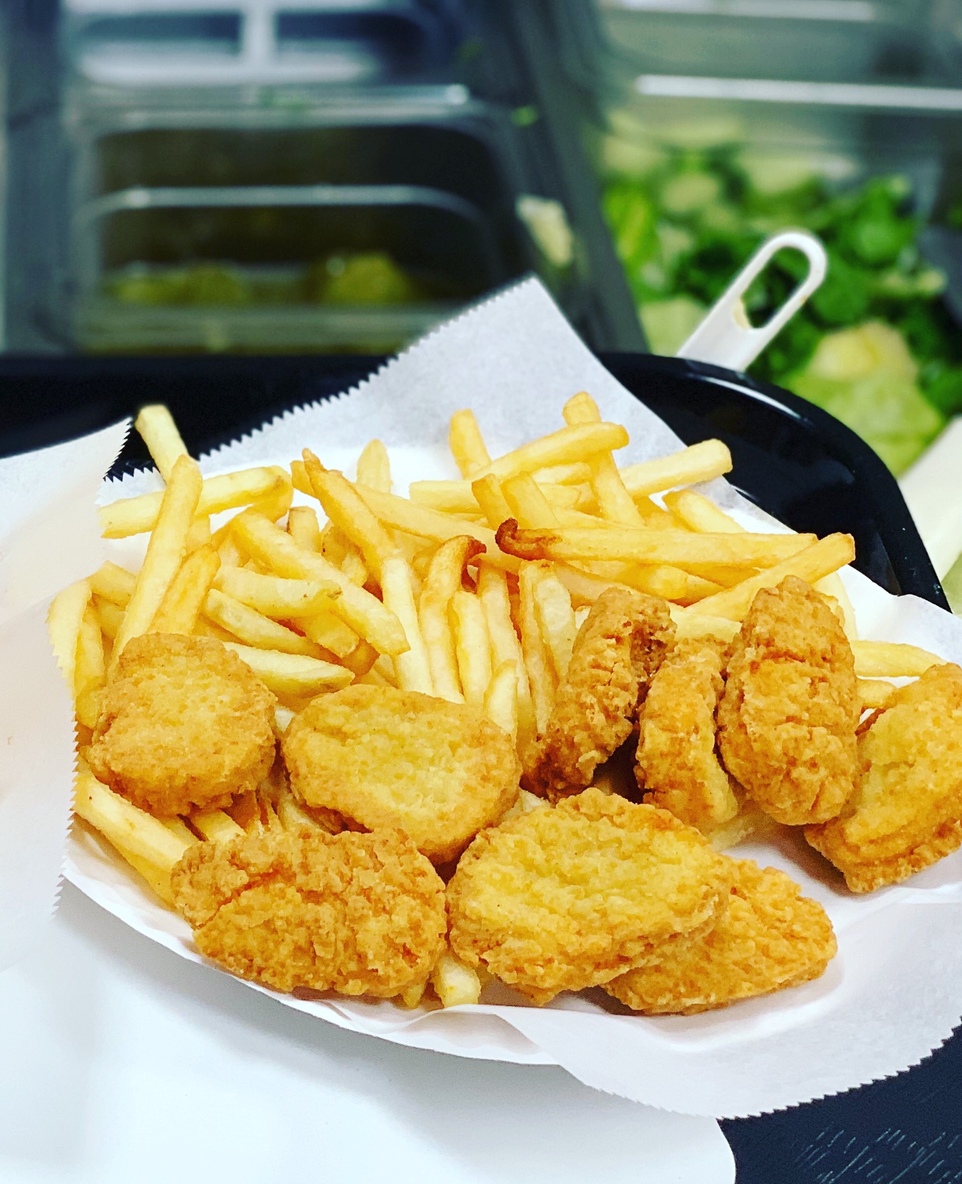 Order Chicken Nuggets with Fries food online from Crown Fried Chicken & Coffee Shop - 848 Nostrand Ave. store, Brooklyn on bringmethat.com