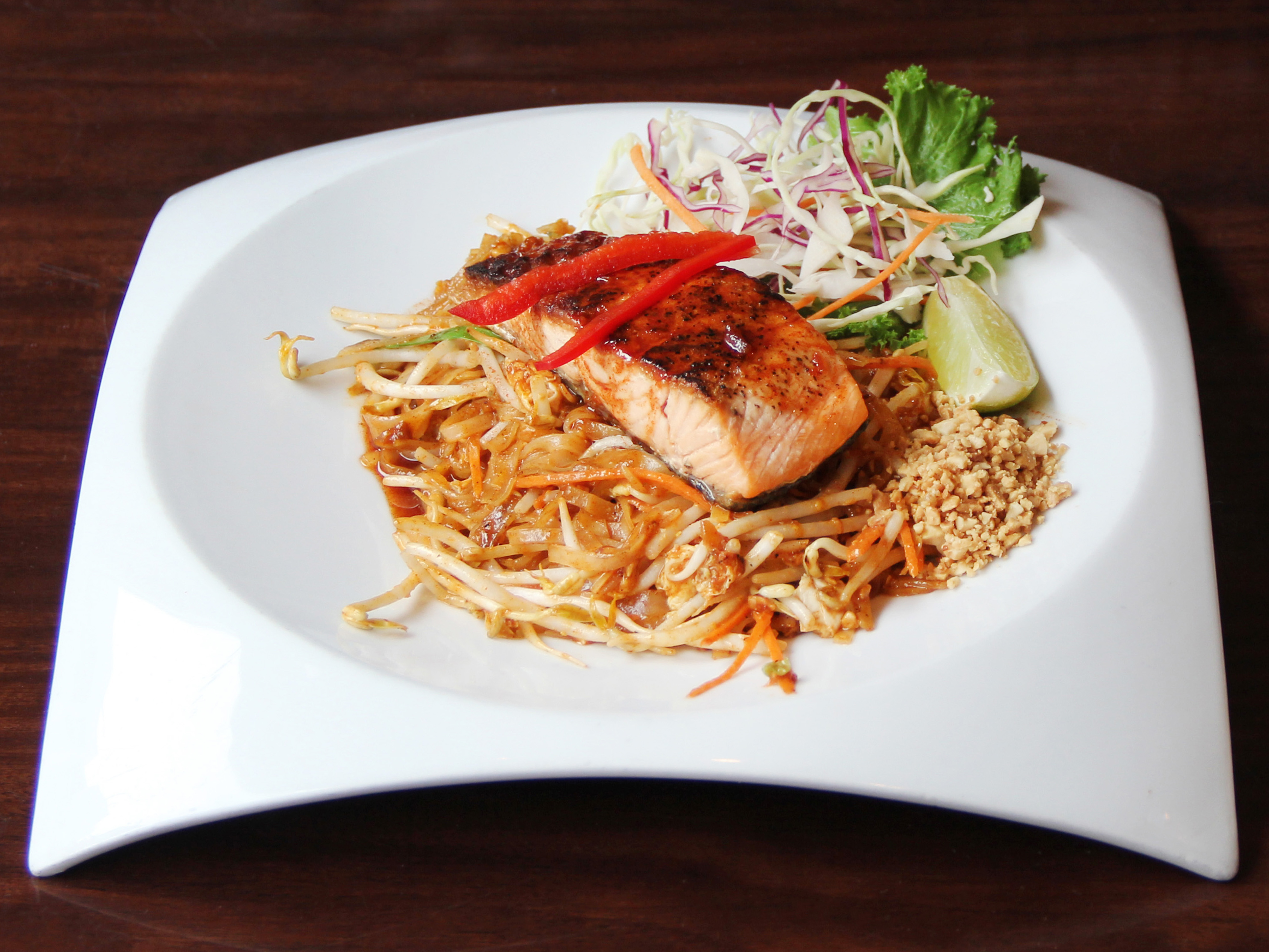 Order Pad Thai Salmon food online from Circles Thai Collingswood store, Collingswood on bringmethat.com