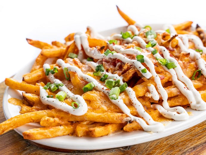 Order Loaded Fries - 1 lb. food online from Chicho's Pizza store, Chesapeake on bringmethat.com