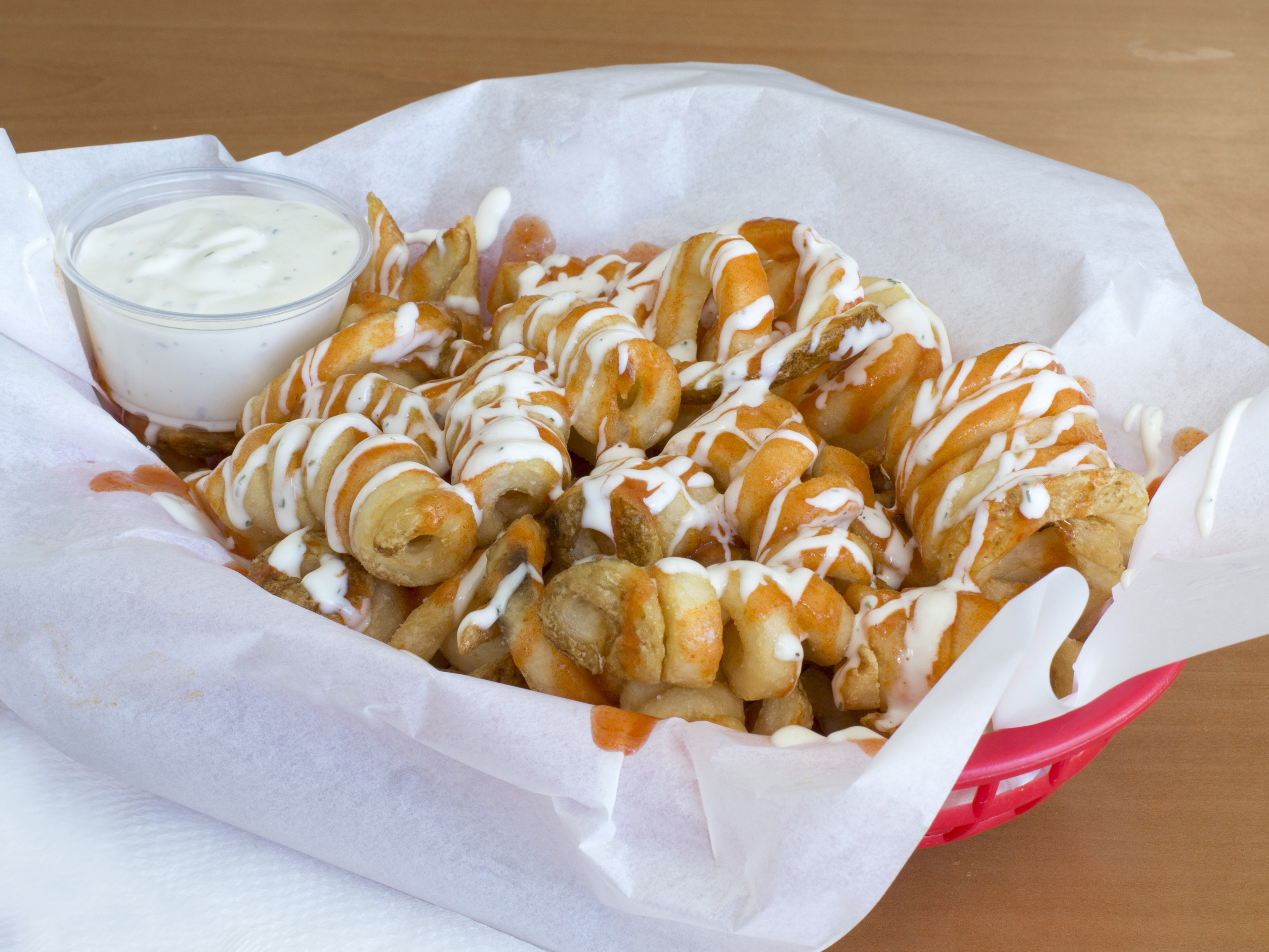 Order Buffalo Ranch Fries food online from Hot Wings Cafe store, Pasadena on bringmethat.com