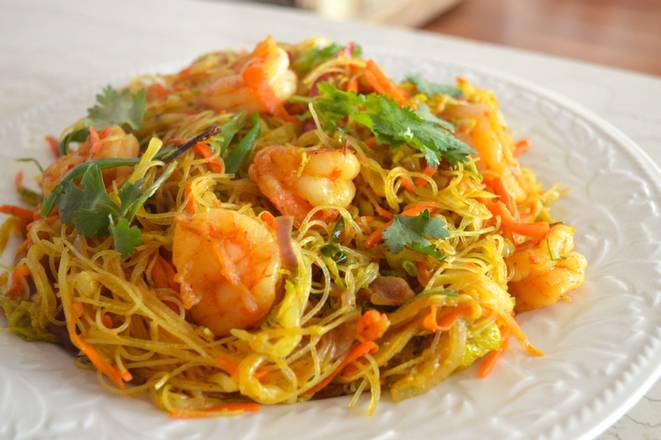 Order Shrimp Singapore Noodles food online from East China store, Aurora on bringmethat.com