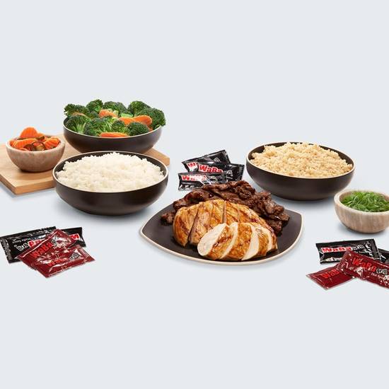 Order White Meat Chicken & Rib-Eye Steak Family Meal food online from Waba Grill store, Compton on bringmethat.com