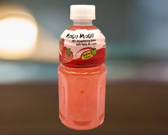 Order Mogu Mogu - Strawberry Juice with Coconut Jelly 10.8 oz food online from Thai Curry store, Arlington on bringmethat.com