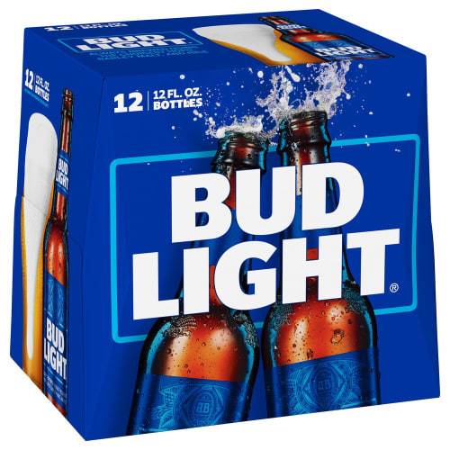 Order Bud Light · Domestic Pale Lager Beer (12 x 12 fl oz) bottles  food online from D & B Liquor store, Olmos Park on bringmethat.com