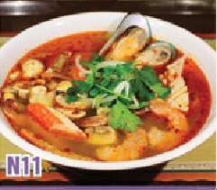 Order N11. Hot & Sour Seafood Noodle Soup food online from Zen Noodles store, Naperville on bringmethat.com