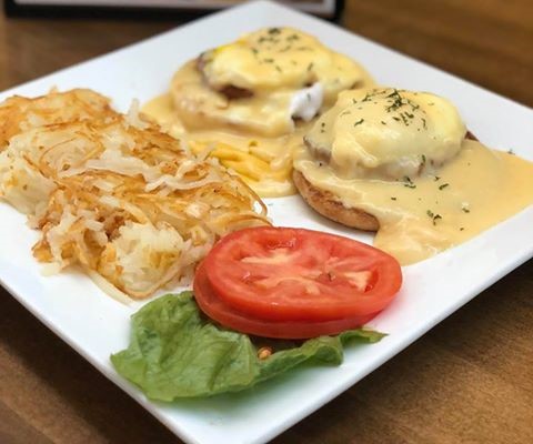 Order Egg Benedict food online from Four Breakfast & More store, Champaign on bringmethat.com