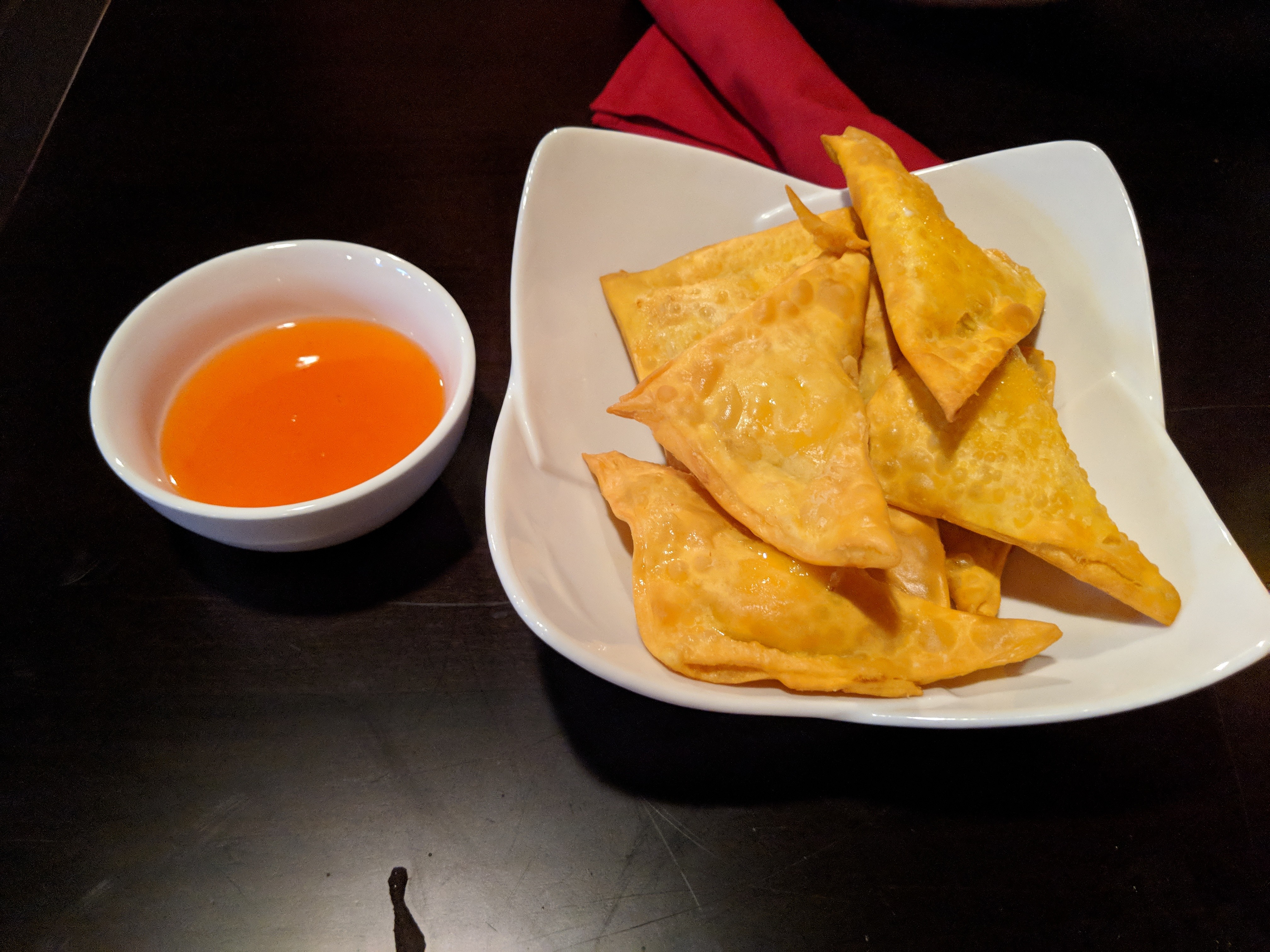 Order 6 Pieces Crab Rangoon food online from Moko Japanese Steakhouse store, Newington on bringmethat.com