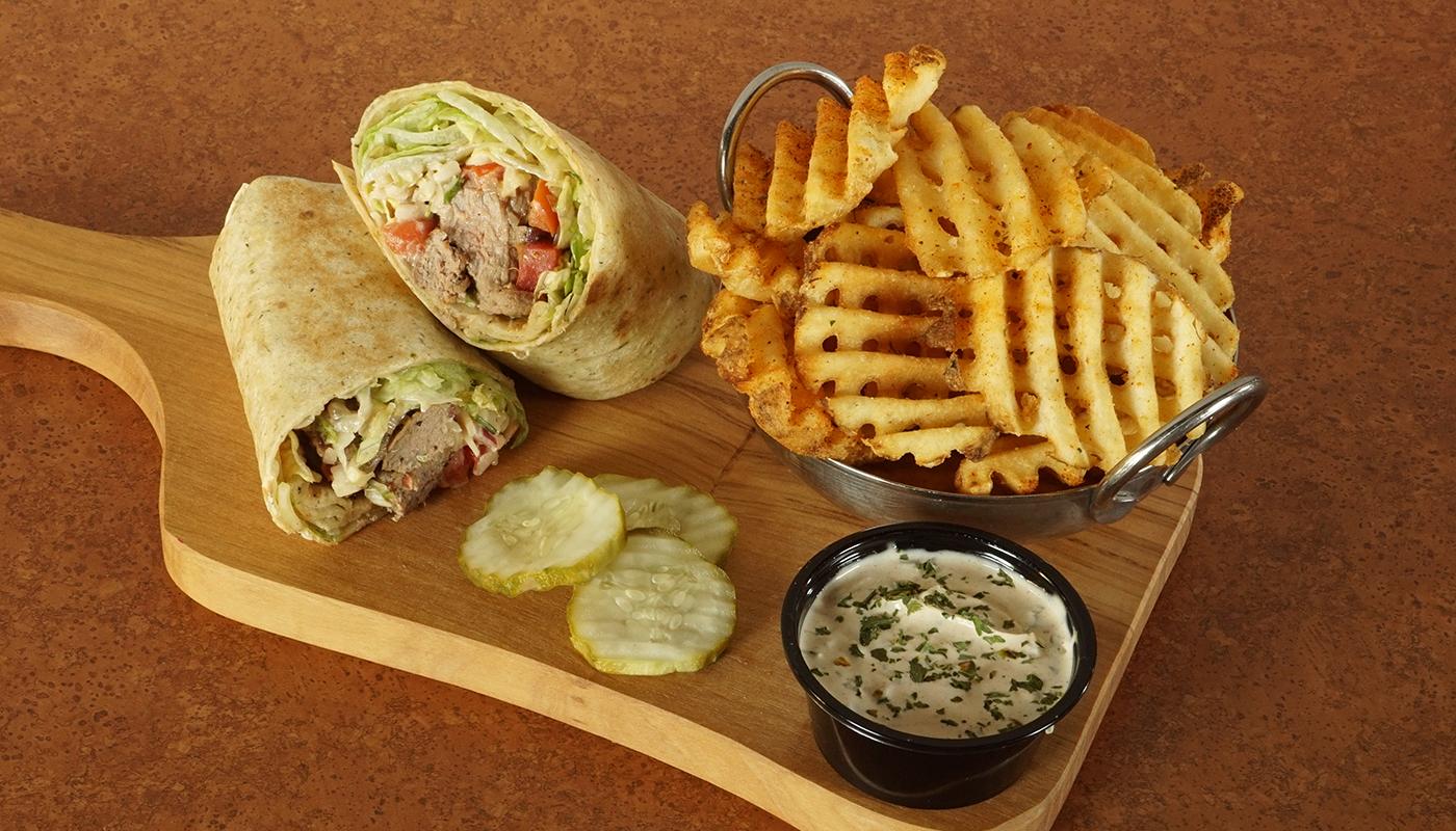 Order Steakhouse Wrap food online from Wild Bill's Sports Saloon store, Blaine on bringmethat.com