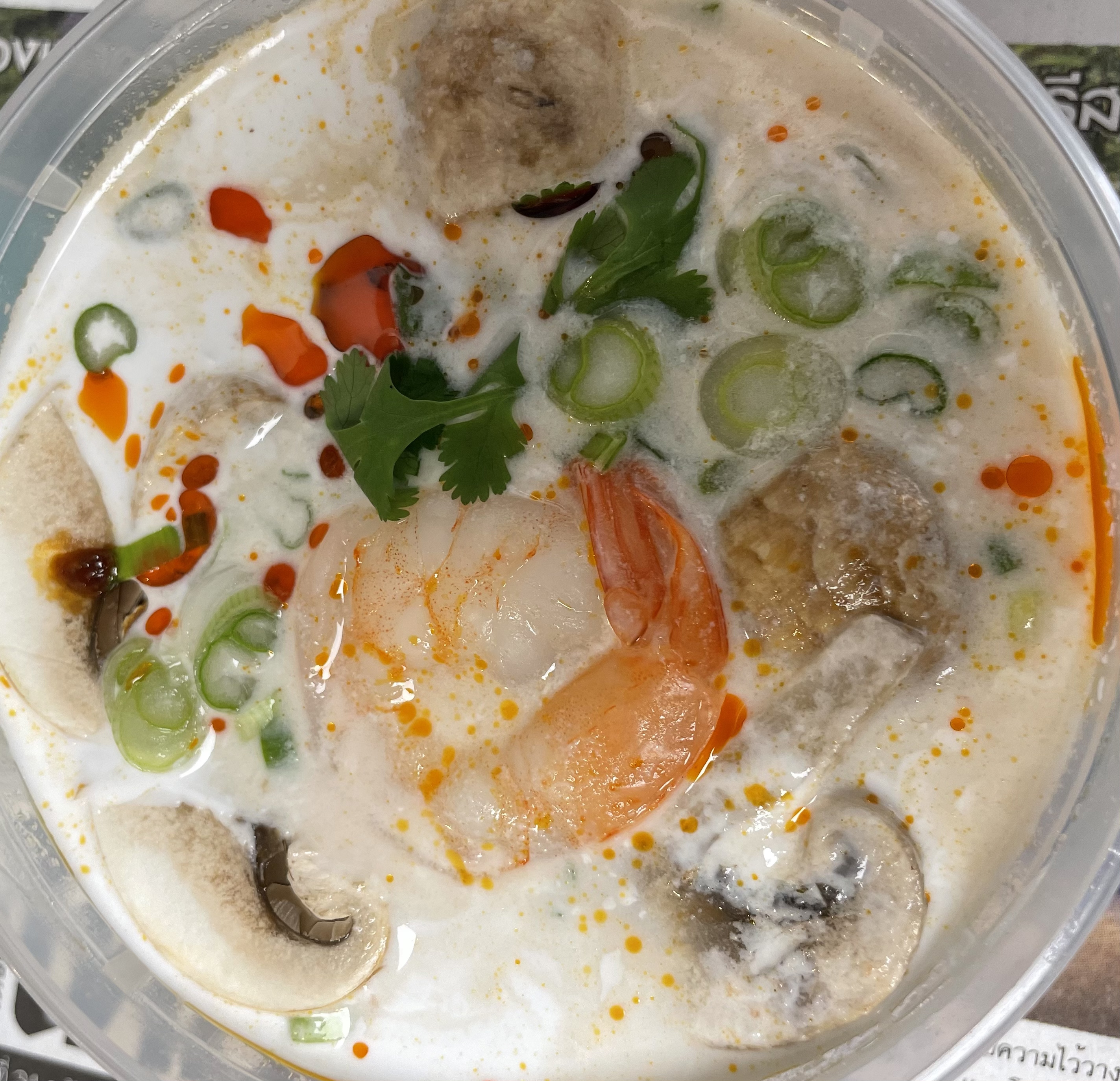 Order Small 16 Oz Tom Kha Goong food online from Mee Dee Thai Kitchen store, Los Angeles on bringmethat.com