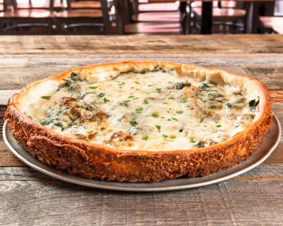 Order Parmesan Crusted Pan -Spinach, Mushroom, and Alfredo Pizza food online from Giordano store, Canton on bringmethat.com