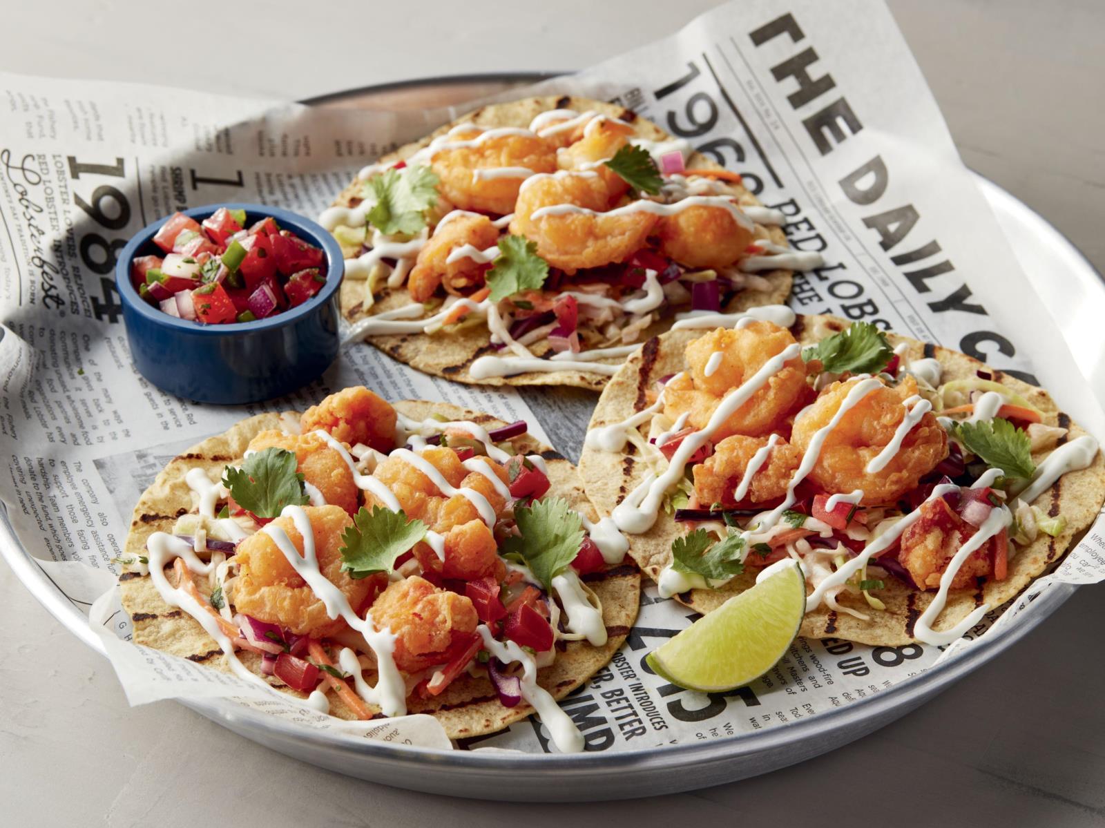 Order New! Lobster & Shrimp Tacos food online from Red Lobster store, Lima on bringmethat.com