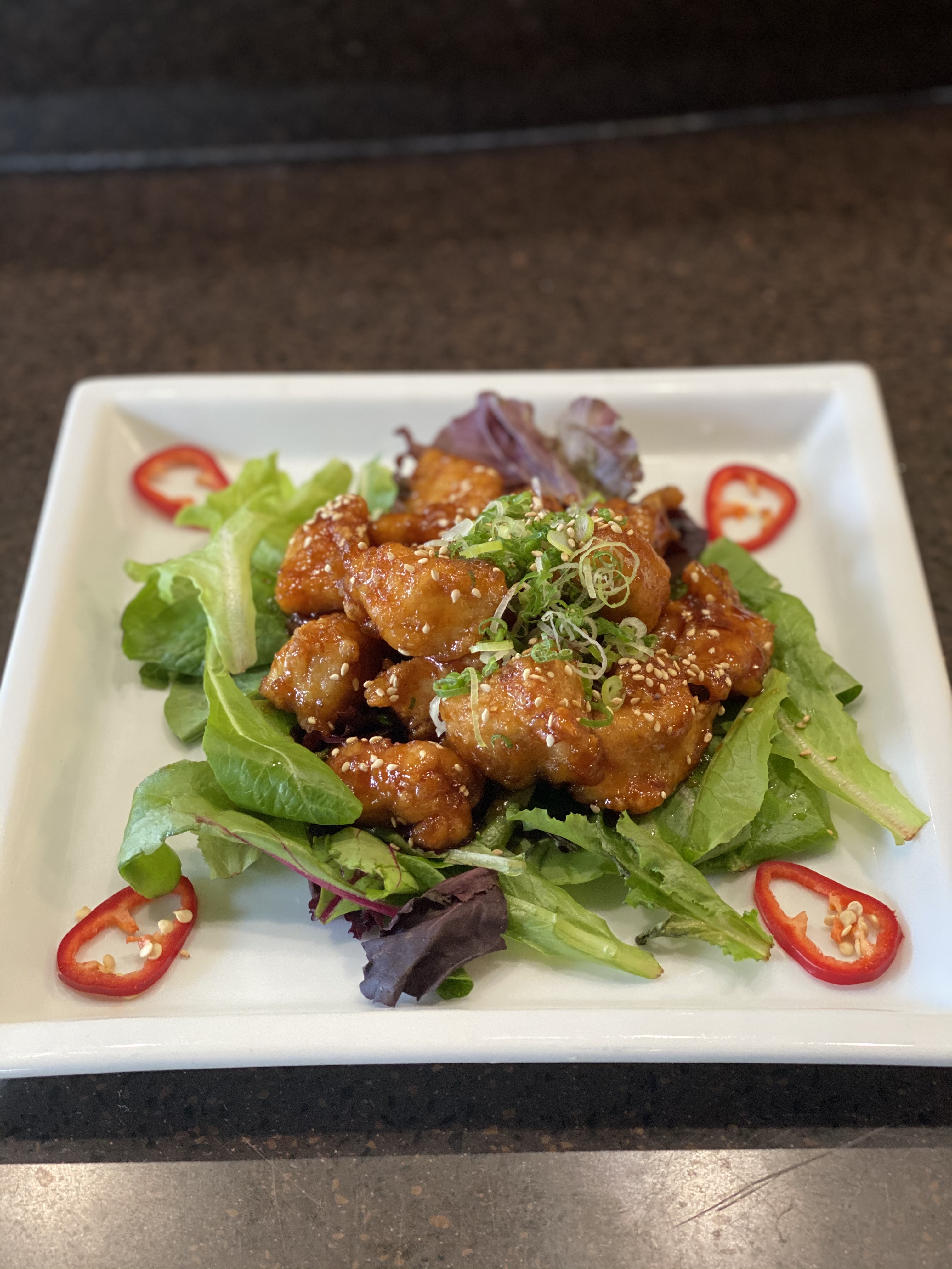 Order Sesame Chicken food online from Kanpai Japanese Sushi Bar &amp; Gril store, Santa Monica on bringmethat.com