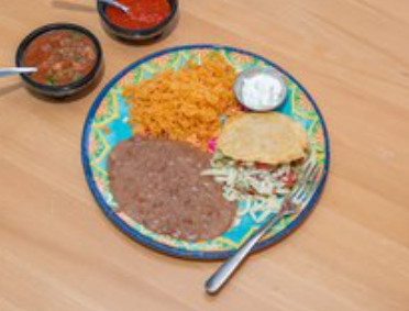 Order Tostada with meat food online from La Cocina Cali-Mex store, Des Moines on bringmethat.com