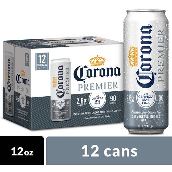 Order Corona Premier, 12pk-12oz can beer (4.0% ABV) food online from Mimi Liquor store, Joliet on bringmethat.com