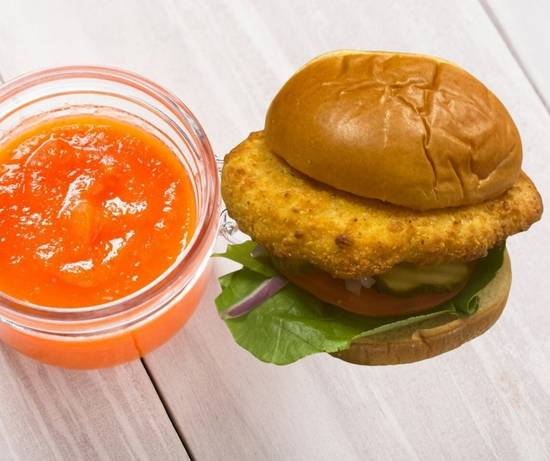 Order With Mango sauce Vegan Chicken sandwich food online from Mac Pizza & Wings store, Richmond on bringmethat.com