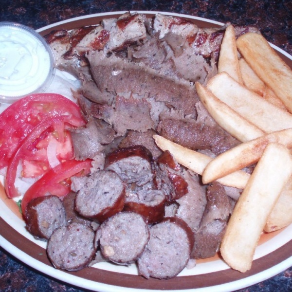 Order Trio Combo Plate  food online from Central Gyros store, Chicago on bringmethat.com