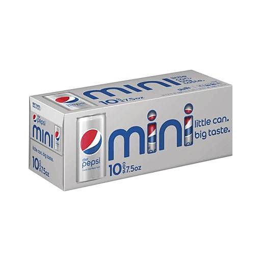Order Diet Pepsi Mini Cans (10PK 7.5 OZ) 131617 food online from Bevmo! store, Pasadena on bringmethat.com