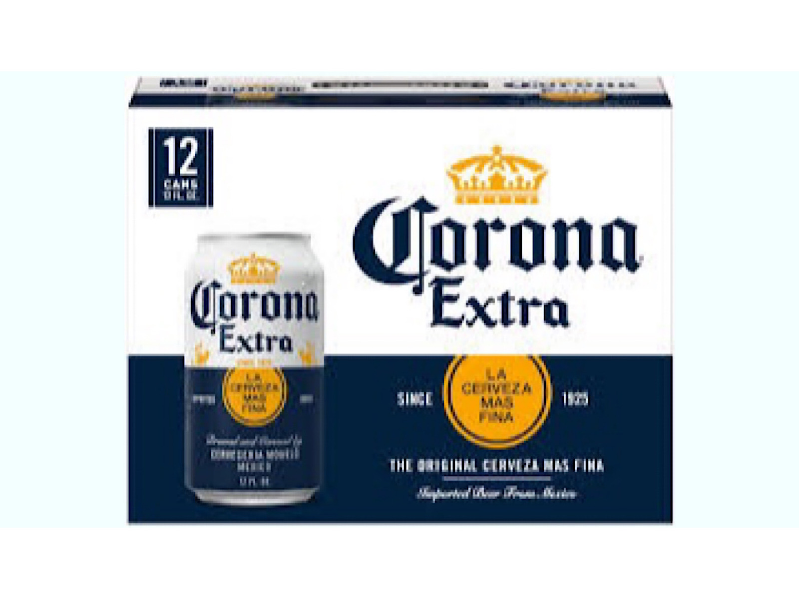 Order Corona Extra, 12 Pack Can food online from K-Town Beer & Wine Food Mart store, Los Angeles on bringmethat.com