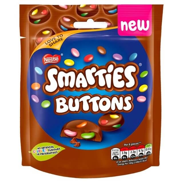 Order Smarties Buttons Milk Chocolate Bag food online from Bash Treats store, Tustin on bringmethat.com