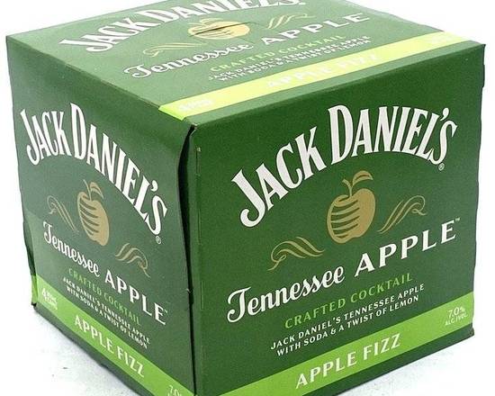 Order Jack Daniel's Apple Fizz, 355mL 4-Pack (7% ABV) food online from Moby Liquor store, Los Angeles on bringmethat.com