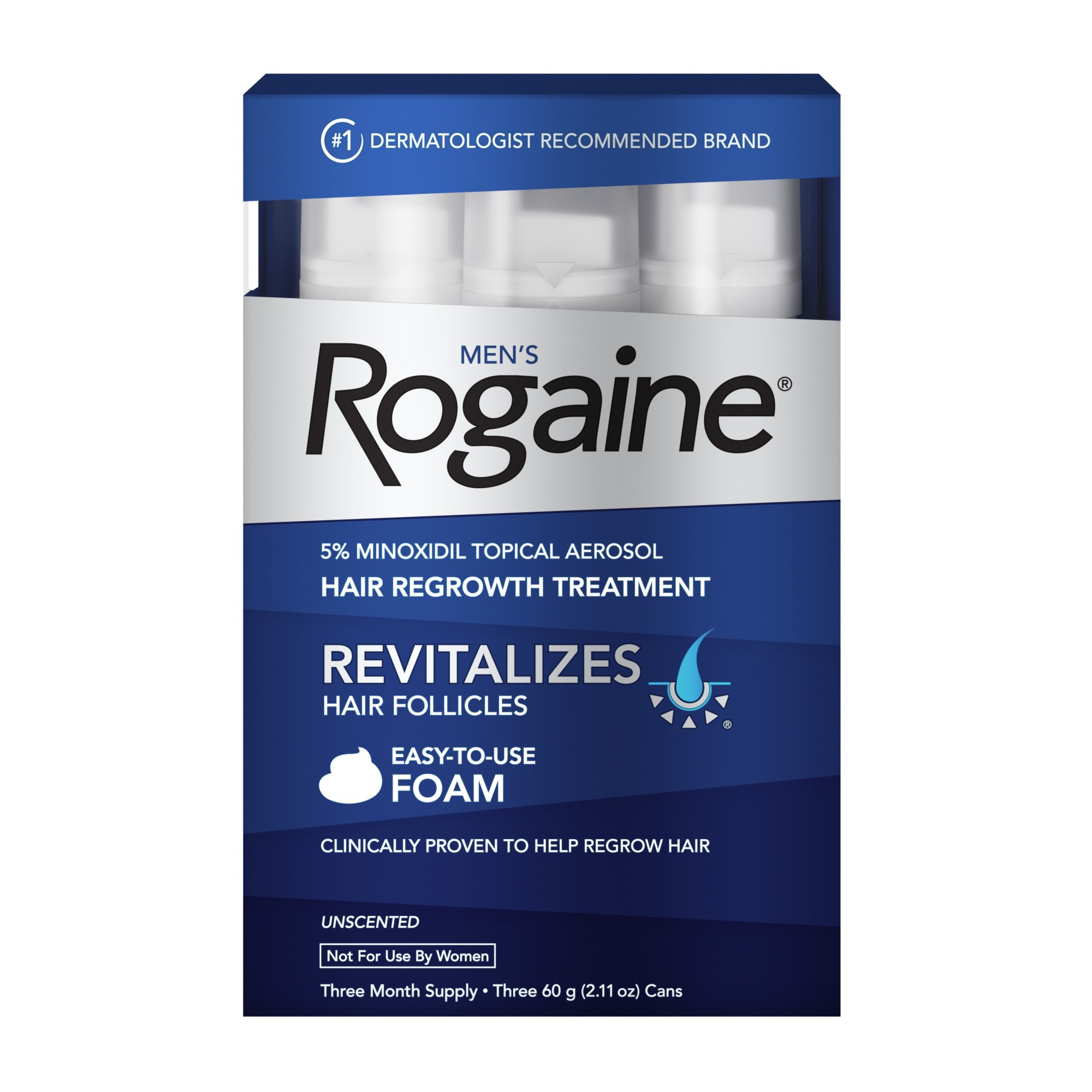 Order Men's Rogaine 5% Minoxidil Foam for Hair Regrowth - 2.11 oz food online from Rite Aid store, Antelope on bringmethat.com