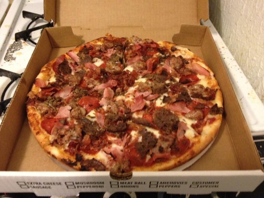 Order Meat Lovers Pizza - Medium 14" food online from Pino Ii Pizzeria & Restaurant store, Nazareth on bringmethat.com