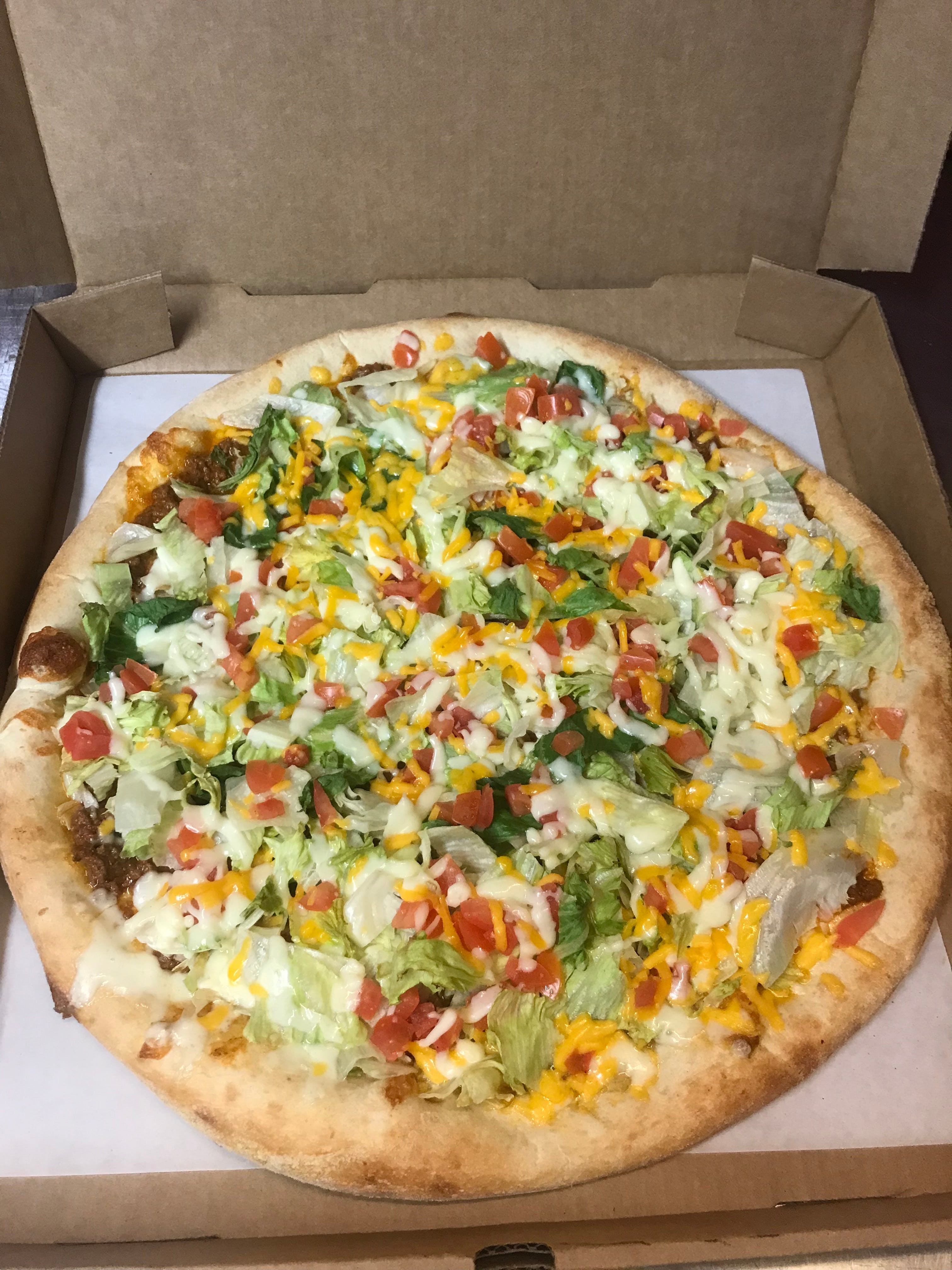 Order La Taco Pizza - Small 12'' food online from Fratelli's Italian Pizza & Family Restaurant store, Conyngham on bringmethat.com