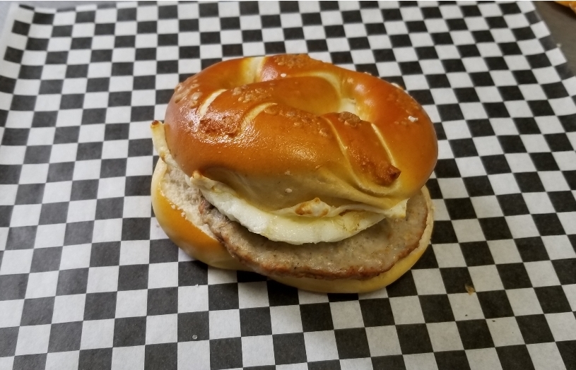 Order Breakfast Sausage Egg & Cheese (sweet sausage) food online from The Pretzel Shop store, Pittsburgh on bringmethat.com