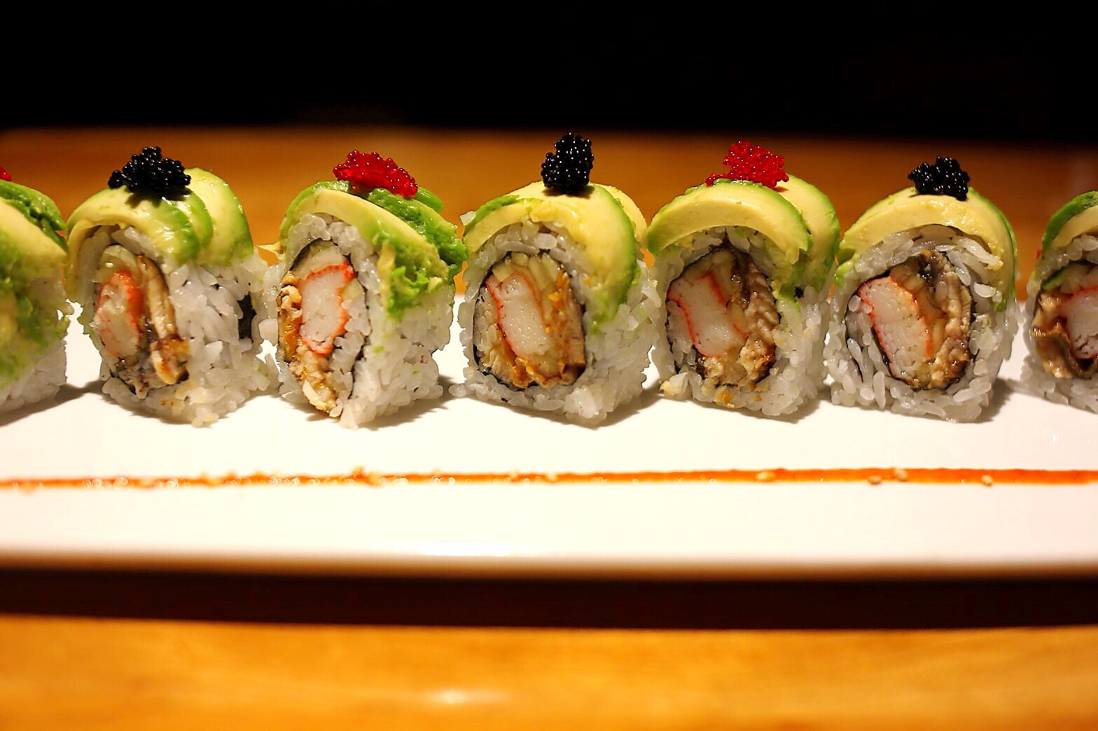 Order Caterpillar Roll food online from Hot Woks Cool Sushi On Adams store, Chicago on bringmethat.com