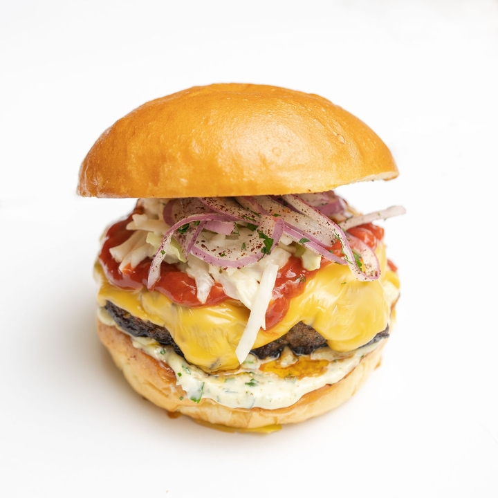Order Chapli Kabob Burger food online from Sheesh Grill store, Falls Church on bringmethat.com