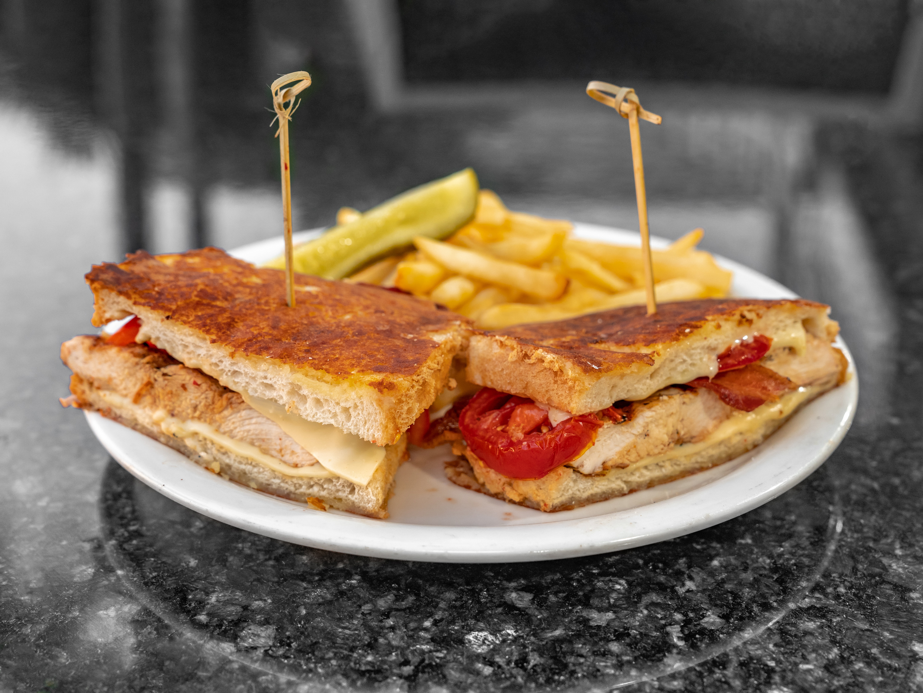 Order Chicken Breast Melt Sandwich food online from Uncle Pete Cafe store, Westminster on bringmethat.com