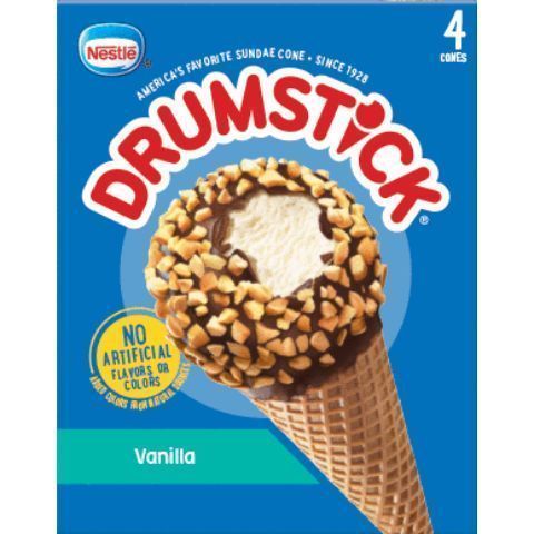 Order Nestle Drumstick Vanilla Cone 4 Pack 4.6oz food online from 7-Eleven store, Montgomeryville on bringmethat.com