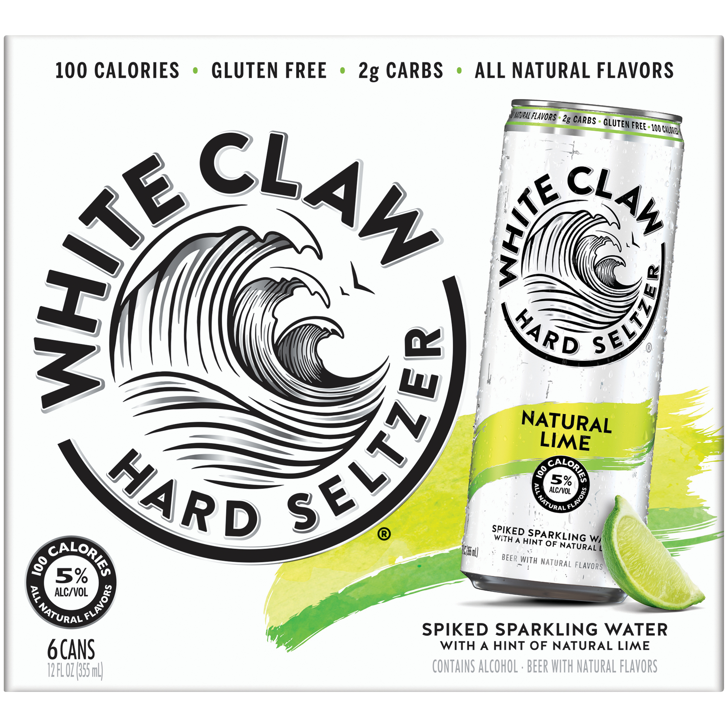 Order 6Pk Can White Claw Natural Lime food online from Bws Beer Wine & Spirit store, San Jose on bringmethat.com