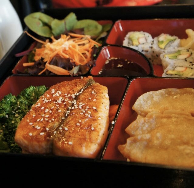 Order Salmon Teriyaki Bento Box Lunch food online from Nori Sushi - Edgewater store, Chicago on bringmethat.com
