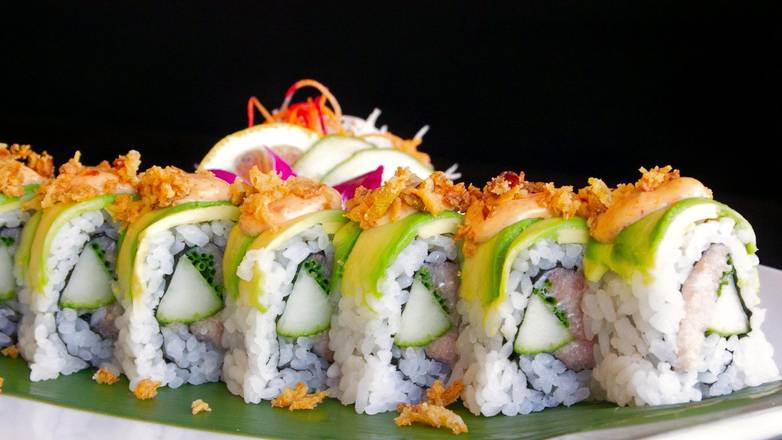 Order Hamachi Crunch Roll food online from Hapa Sushi Bar & Sake Grill store, Denver on bringmethat.com