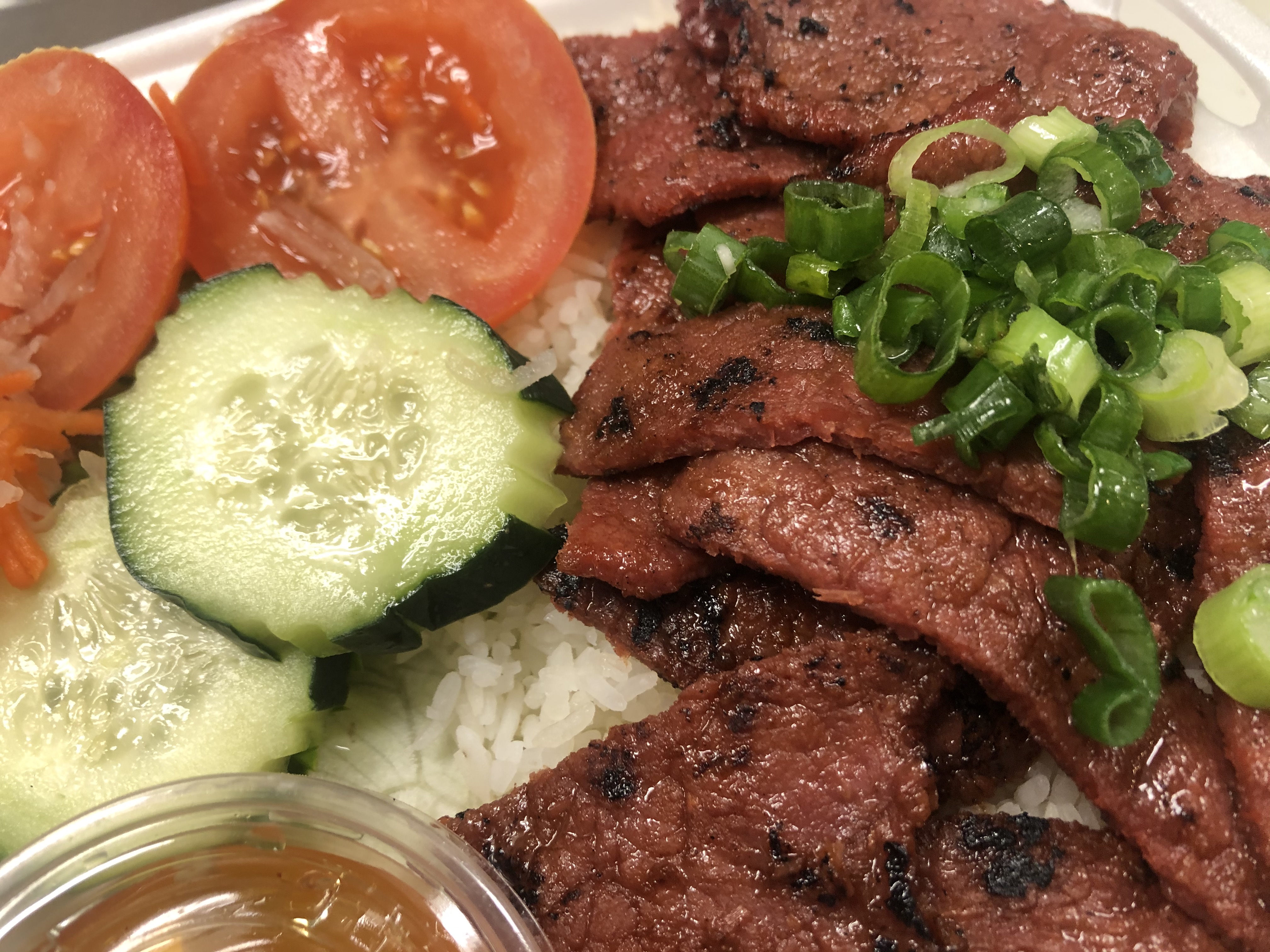 Order R7. White Rice CharBroiled Beef food online from Pho Amour store, Fontana on bringmethat.com