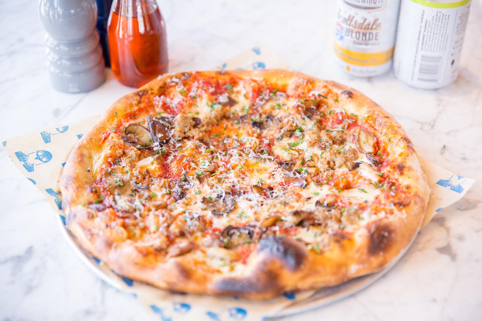 Order Sausage and Mushroom Pizza food online from Doughbird store, Phoenix on bringmethat.com