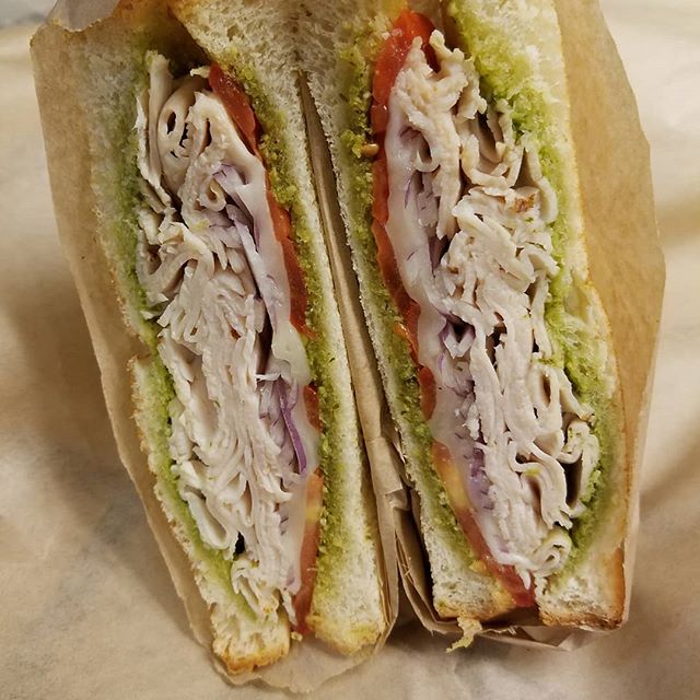 Order Turkey Pesto Sandwich food online from La Matcha Cafe store, Burlingame on bringmethat.com