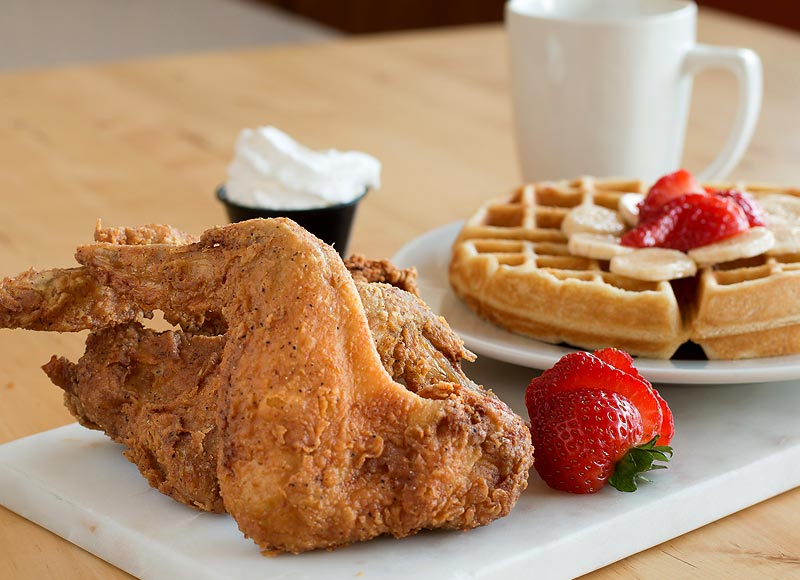 Order Waffle Combo with Chicken Wings food online from Puerto Nuevo Restaurant store, Los Angeles on bringmethat.com