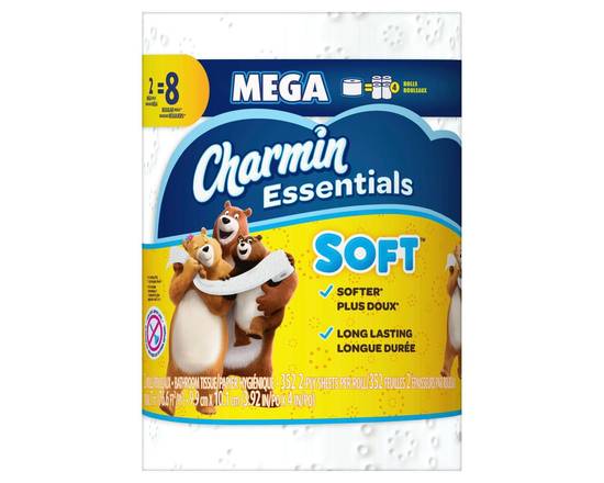 Order Charmin Essential Soft Mega Roll Toilet Paper 2 CT food online from Rocket store, Aurora on bringmethat.com